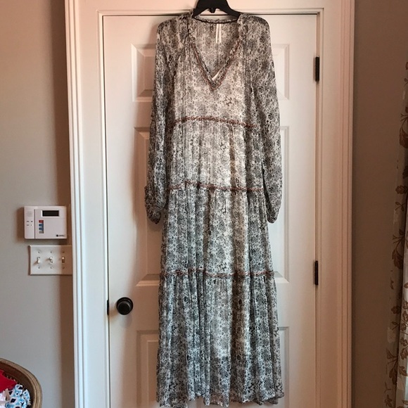 Romilly Tiered maxi dress Anthropologie size large - Picture 5 of 11